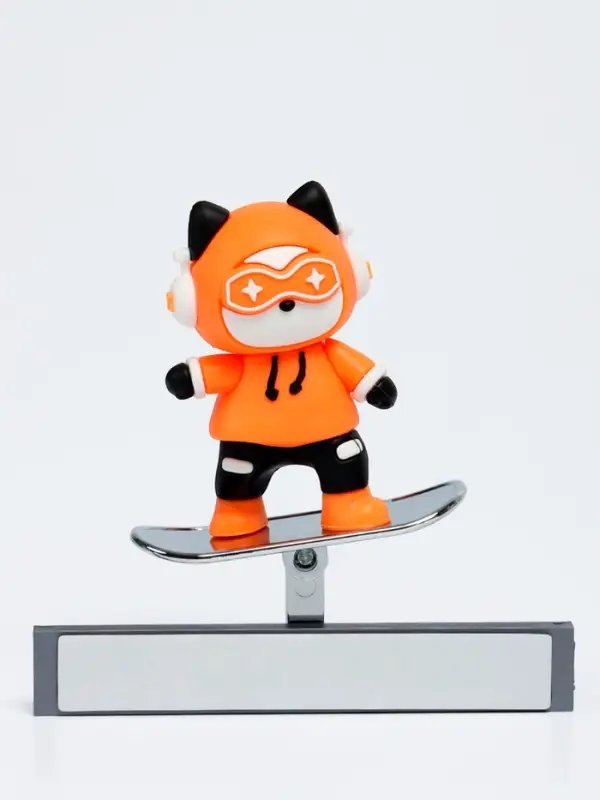 Игрушка, котёнок на скейтборде, оранжевый