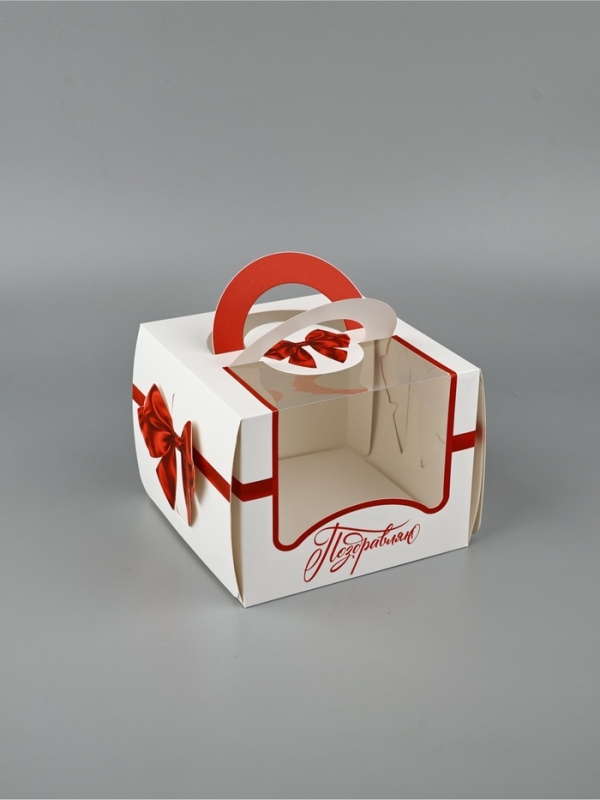 Упаковка для кондитерских изделий, под бенто-торт «Бант» 16 х 16 х 12,5 см
