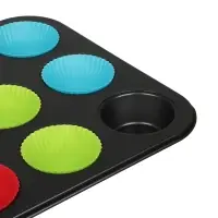 VETTA Форма для выпечки 12 ячеек с силиконовыми формами, 35,2х26,5х2,7см, угл.сталь, антипригарное п