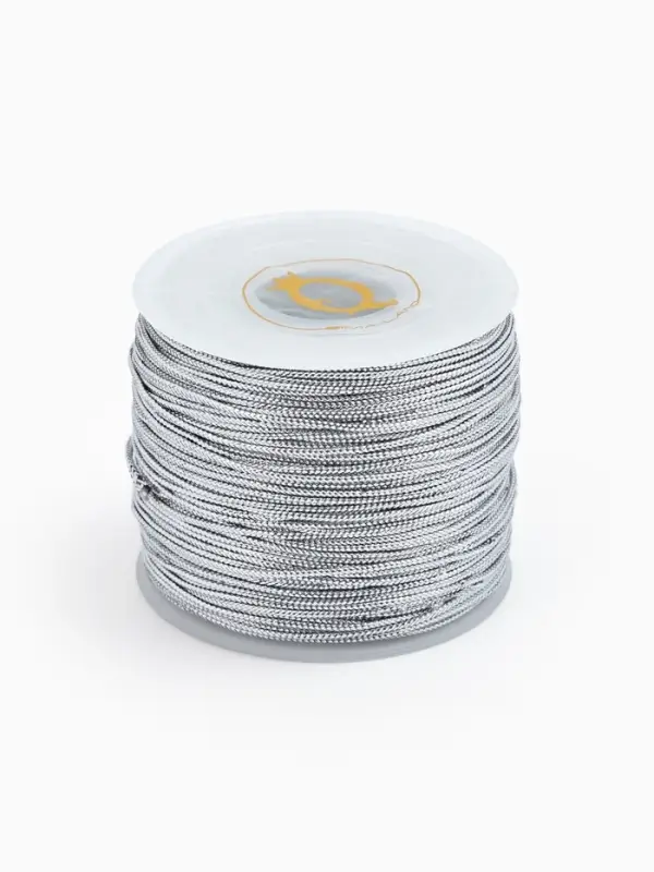Шнур люрекс на бобине d=1 мм L=90 м, цвет серебряный Шнур люрекс на бобине d=1 мм L=90 м, цвет серебряный