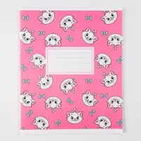 Тетрадь в линейку 12 листов, 5 видов МИКС, обложка мелованный картон, &laquo;Коты аристократы&raquo;