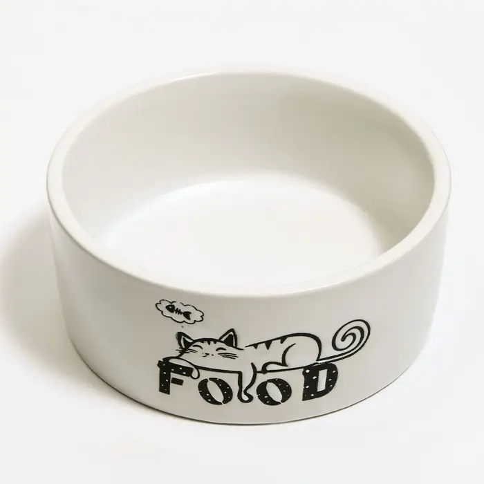 Миска Food, 200 мл, 10&times;10&times;4.5 см, керамика, белая