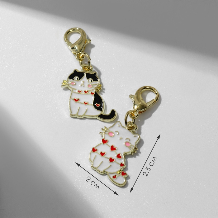 Шарм «Неразлучники» кошечки, цветной в золоте Шарм «Неразлучники» кошечки, цветной в золоте