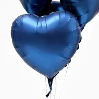 Воздушный шар фольгированный 18" &laquo;Сердце&raquo;, туманно - синий сатин, набор 5 шт.