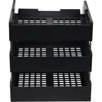 Набор лотков для бумаг &laquo;Стамм&raquo; STRONG, горизонтальный, на металлических стержнях, 3 отделения, чёрный