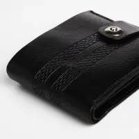 Портмоне мужское &laquo;Сахир&raquo;, на магните, три отделения, чёрное