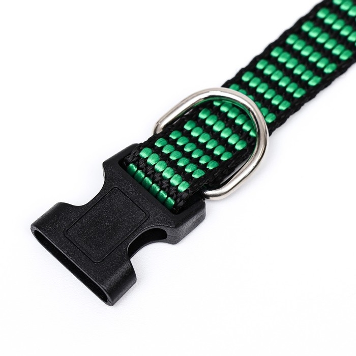 Ошейник рифленый, 40 х 1,5 см, чёрно-зелёный Ошейник рифленый, 40 х 1,5 см, чёрно-зелёный