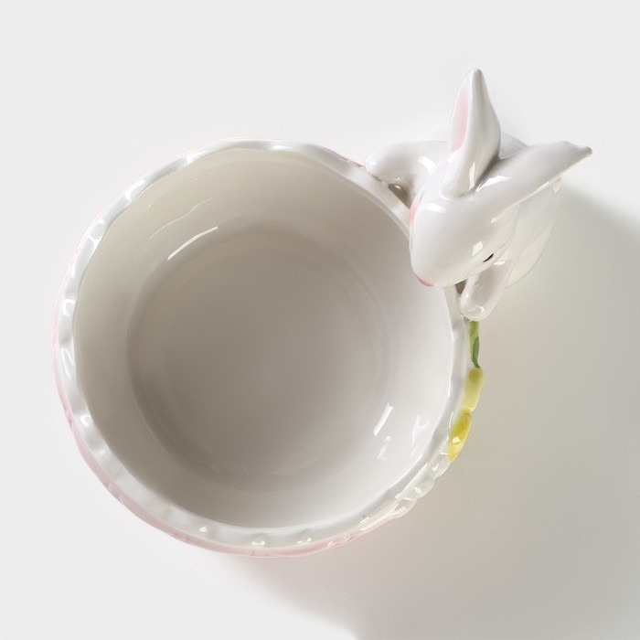 Конфетница Доляна «Зайка», 250 мл, цвет розовый