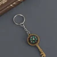 Брелок для ключей на кольце &laquo;Ключик с компасом&raquo;, металл, 2.5&times;0.5&times;5.8 см, МИКС