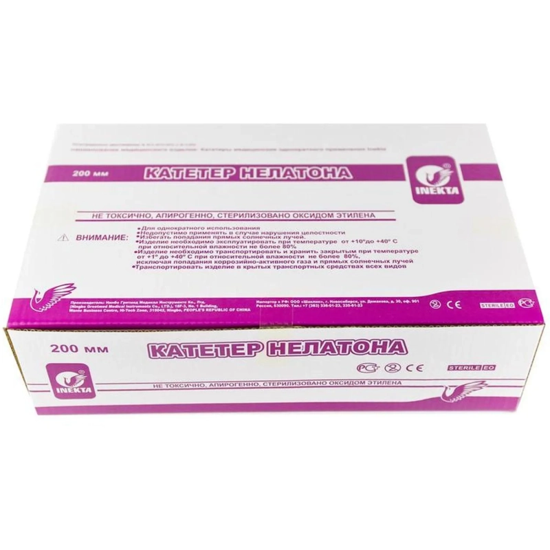 Катетер урологический Нелатона жен. 20см СН 14, INEKTA, 10шт/уп
