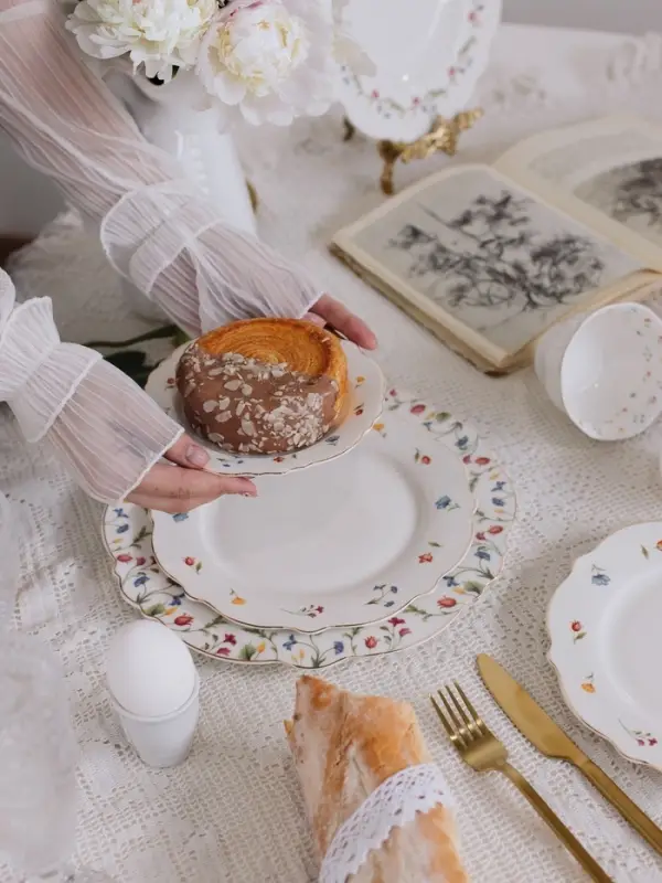 Тарелка WY Flowers song, d=20 см, фарфор, белая