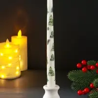 Свеча античная новогодняя 255х22 мм с декором, ёлочки