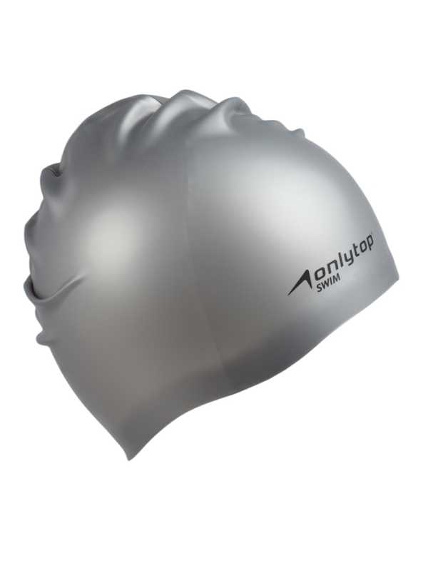 Шапочка для плавания силиконовая 56 гр, цвет серый