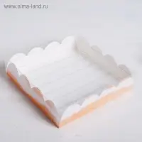 Коробка для печенья, кондитерская упаковка с PVC крышкой, «Вкусно», 13 х 13 х 3 см