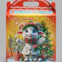 Подарочная коробка новогодняя &laquo;Весёлого праздника&raquo; 255&times;192&times;80, для сладких подарков