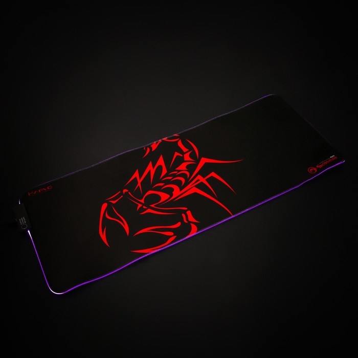 Коврик для мыши MARVO MG010, игровой, 800x305x4 мм, подсветка, чёрный Коврик для мыши MARVO MG010, игровой, 800x305x4 мм, подсветка, чёрный