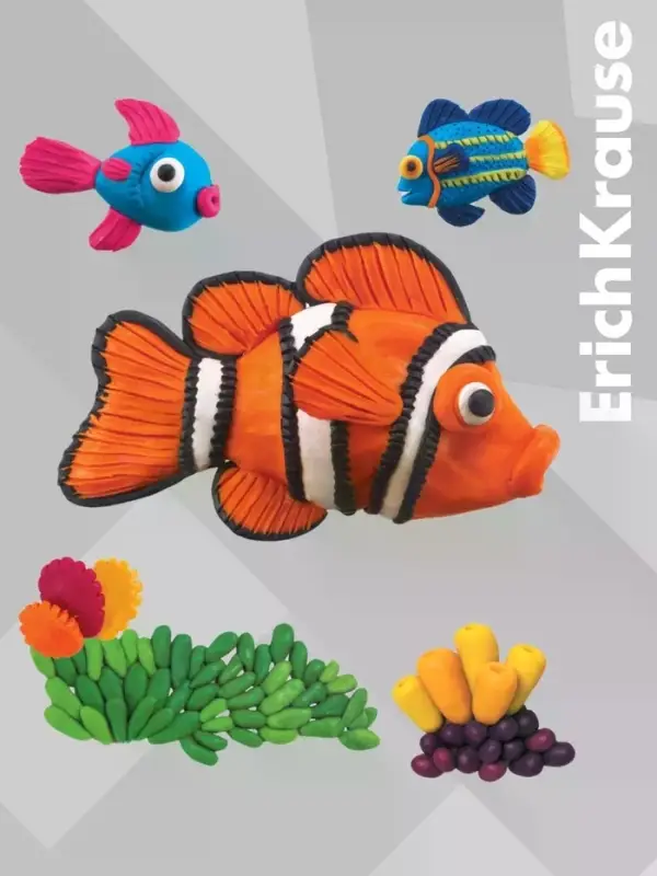 Пластилин 12 цветов ErichKrause Magic Pet, со стеком