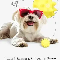 Игрушка для собак &laquo;Мяч с шипами&raquo; для собак, 6.5 см, пищащая, жёлтая