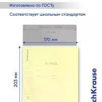 Тетрадь 12 листов в косую линейку ErichKrause CoverPro fizzy, жёлтая