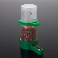 Поилка-кормушка для птиц, 140 мл, 4&times;12 см, пластик, зелёная