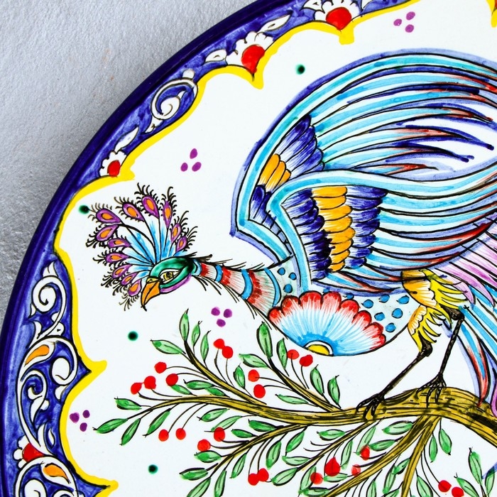 Ляган Риштанская Керамика "Жар-птица", 42 см