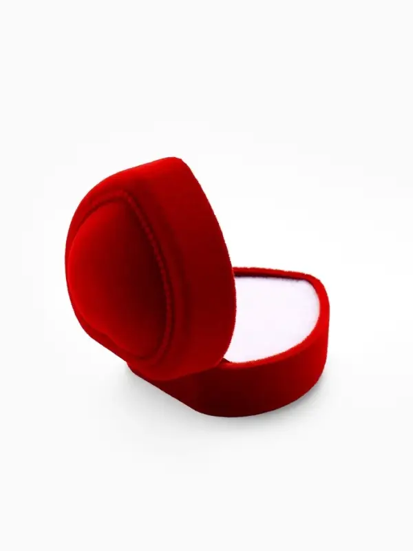 Футляр под кольцо, серьги &laquo;Сердце с рамкой из точек&raquo;, бархатный, 5&times;5 см (&plusmn;0.5 см ), красный