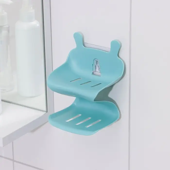 Держатель для ванных принадлежностей на липучке «Волна», 12×11×14 см, цвет МИКС Держатель для ванных принадлежностей на липучке «Волна», 12×11×14 см, цвет МИКС