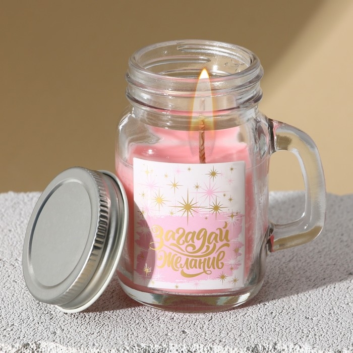 Свеча в банке «Загадай желание», аромат роза Свеча в банке «Загадай желание», аромат роза