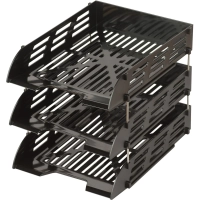 Лоток горизонтальный для бумаг Attache 3шт/наб на металл стерж черный