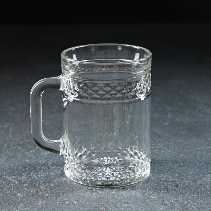 Кружка стеклянная «Крист», 400 мл, МИКС