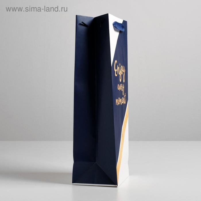 Пакет подарочный ламинированный под бутылку, упаковка, Enjoy every moment, 13 x 36 x 10 см Пакет подарочный ламинированный под бутылку, упаковка, Enjoy every moment, 13 x 36 x 10 см