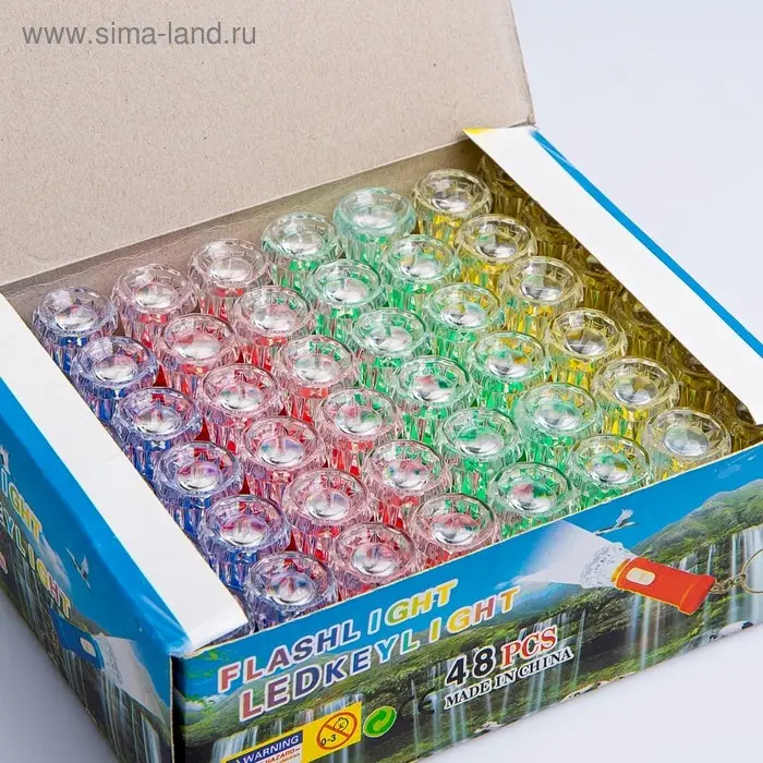 Фонарик - брелок для ключей &laquo;Рассеиватель цветок&raquo;, 1 LED, 2.2&times;6.5 см, МИКС