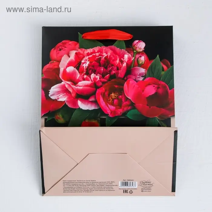 Пакет подарочный ламинированный, упаковка, «Цветочные чувства», S 12 х 15 х 5.5 см Пакет подарочный ламинированный, упаковка, «Цветочные чувства», S 12 х 15 х 5.5 см