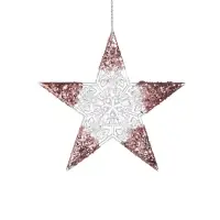 Ёлочная игрушка &laquo;Зимнее волшебство. Звезда сияние кончики блеск&raquo;, 12&times;12 см, прозрачно-розовый