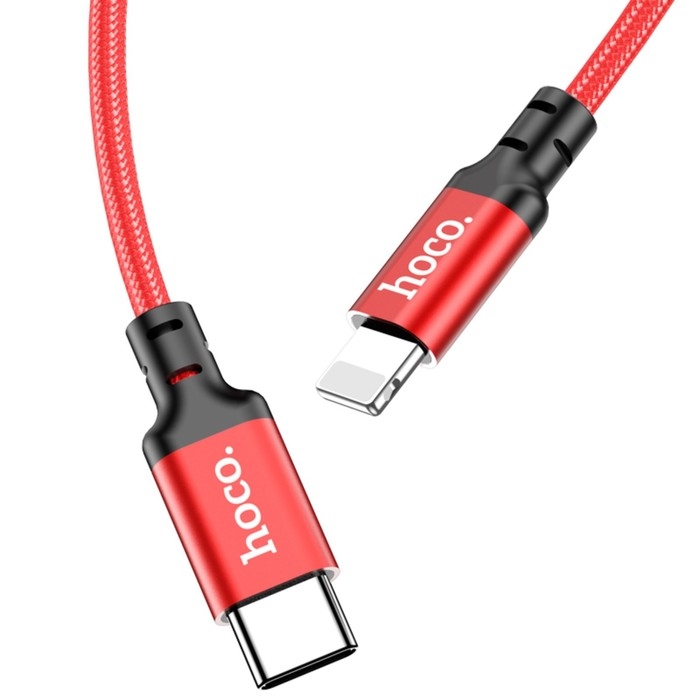 Кабель Hoco X14, Type-C - Lightning, 3.0 А, 3 м, быстрая зарядка, оплётка нейлон, красный Кабель Hoco X14, Type-C - Lightning, 3.0 А, 3 м, быстрая зарядка, оплётка нейлон, красный
