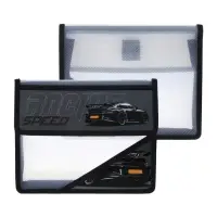 Папка д/тетрадей А5 клапан на липучке пластик "Черная тачка", 1 отделение 230*190*50