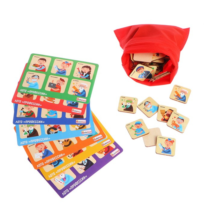 Лото «Профессии» 42 фишки, 7 карточек: 22,5×13,5×5 см Лото «Профессии» 42 фишки, 7 карточек: 22,5×13,5×5 см