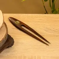 Заколка для волос фигурная, дерево Соно, ракушка, 18х3 см, цв. тёмно-коричневый