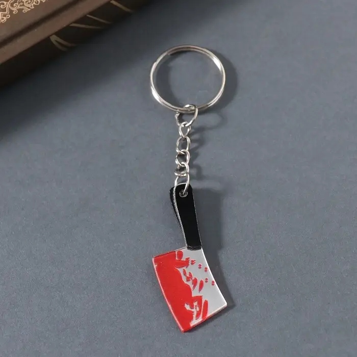 Брелок акрил зеркальный "Окровавленный тесак" 4,6х1,6х0,4 см