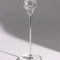 Подсвечник стеклянный &laquo;Кристалл&raquo;, 7&times;7&times;20 см, d=2.3 см