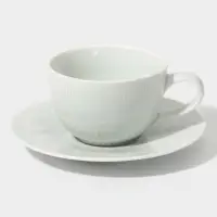 Чайная пара Magistro Willow, 2 предмета: блюдце 15.5&times;2.1 см, чашка 220 мл, фарфор, голубая