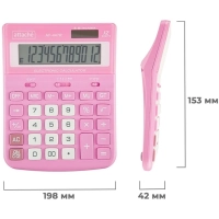Калькулятор настольный ПОЛНОРАЗМ Attache AF-447R,12р,дв.пит,роз,198x153x42