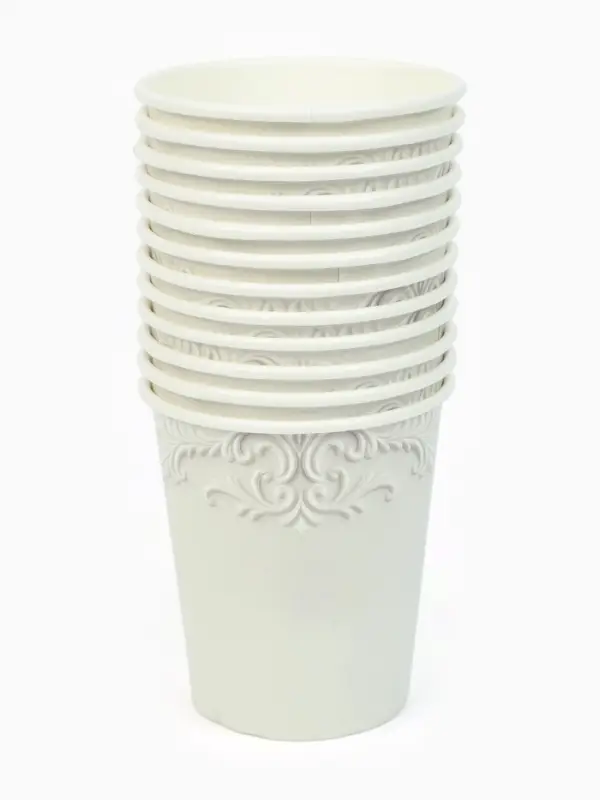 МП Набор бумажной посуды МП Набор бумажной посуды "Керамика белый, узоры", 12 персон