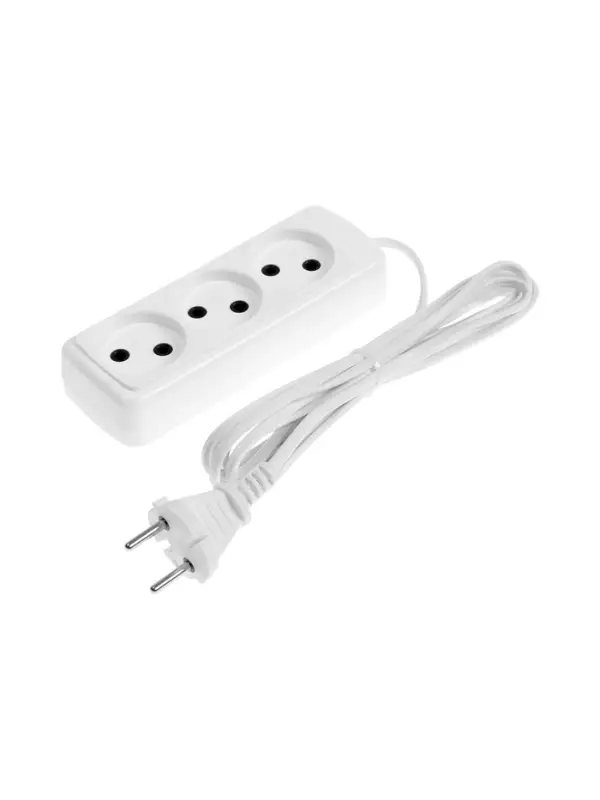 Удлинитель СТАРТ УХ6-103, 3 розетки, 3 м, 6 А, ШВВП, с заземлением, белый