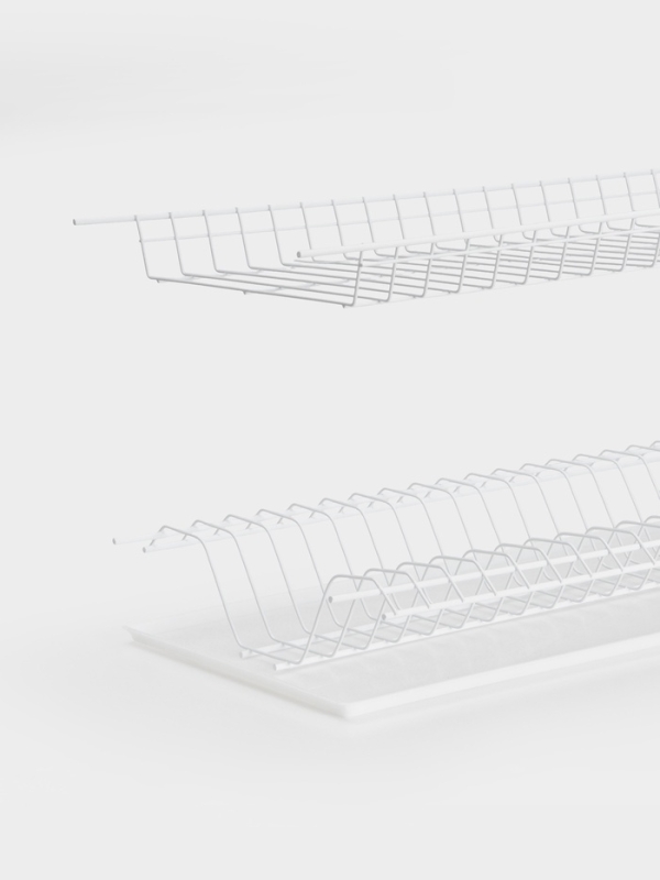 Сушилка для посуды с поддоном для шкафа 80 см, 76.5×25.6 см, белая