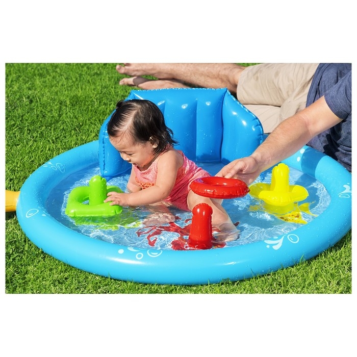 Бассейн надувной «Ракушка», 115 х 89 х 76 см, с навесом, от 6 месяцев, 52568 Бассейн надувной «Ракушка», 115 х 89 х 76 см, с навесом, от 6 месяцев, 52568