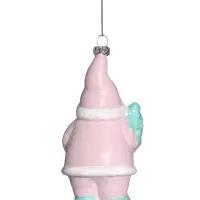 Ёлочная игрушка &laquo;Блеск праздника. Дед Мороз с ёлкой&raquo;, 13.5&times;7.5 см, розово-зелёная