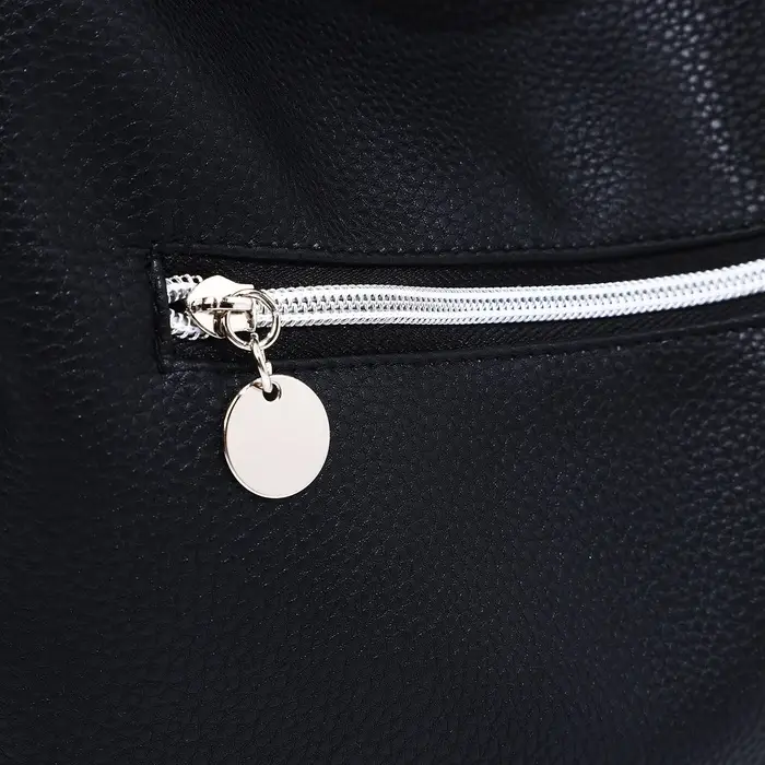 Сумка - мешок женская на молнии, 24&times;9&times;24 см, чёрная