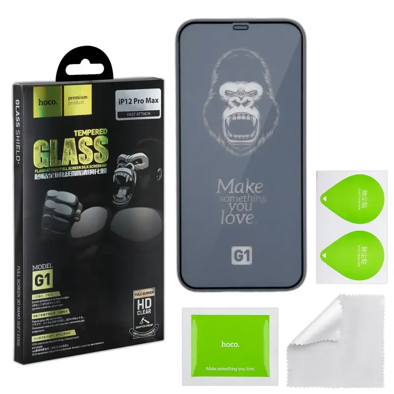 Защитное стекло Iph 12 Pro Max (6.7) Full Screen G1 HOCO черное Защитное стекло Iph 12 Pro Max (6.7) Full Screen G1 HOCO черное