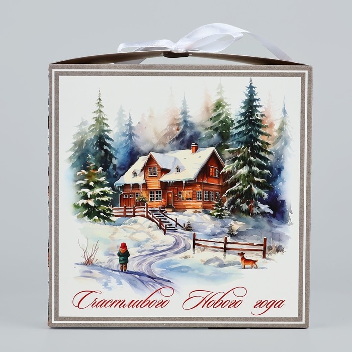 Коробка подарочная новогодняя складная «Зимняя сказка», 18 х 18 х 18 см, Новый год Коробка подарочная новогодняя складная «Зимняя сказка», 18 х 18 х 18 см, Новый год